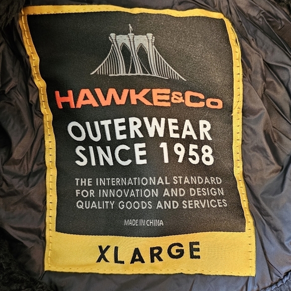 Hawke & Co Men's High Pile Sherpa Fleece Lined Spring Puffer Jacket - Picture 10 of 16